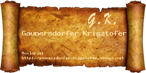 Gaunersdorfer Krisztofer névjegykártya
